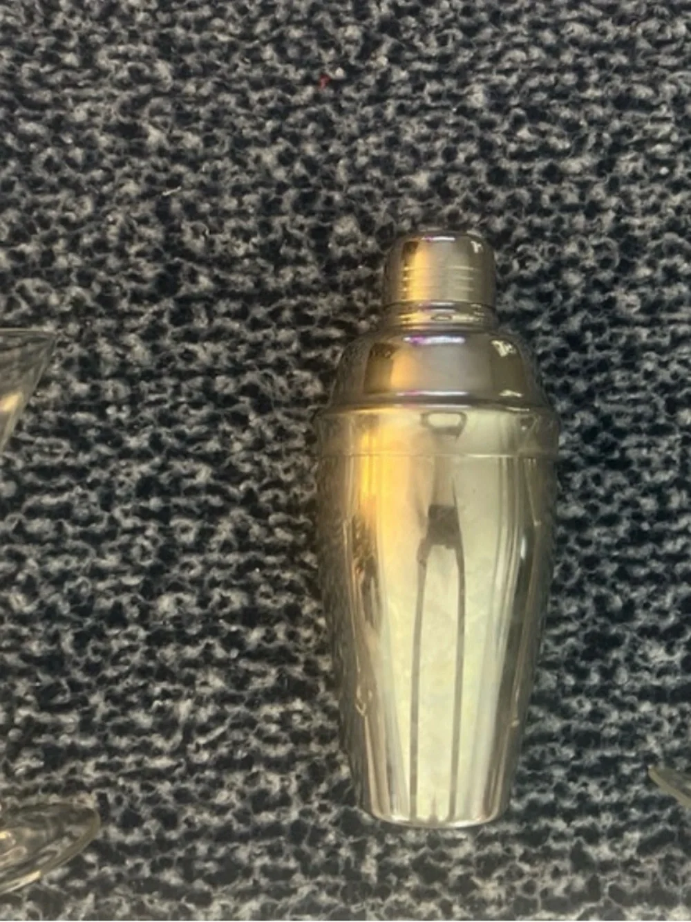 Vintage-Inspired stainless steel /silver plated Cocktail Shaker & 2 glasses